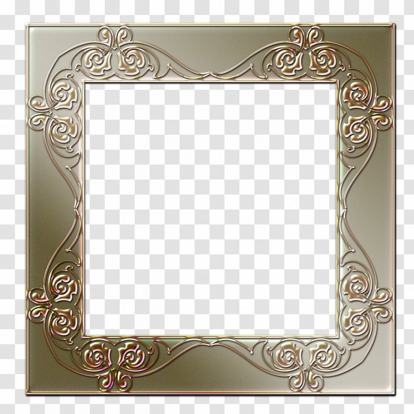Picture Frames Rectangle Brown Pattern - Gold Frame Transparent PNG