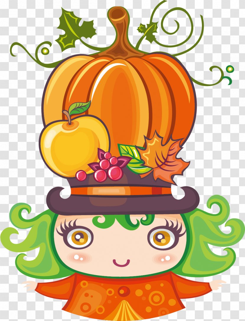 Thanksgiving Autumn Halloween Clip Art - Fruit - Hand Painted Witch Decorations Transparent PNG