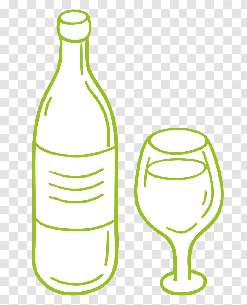 Water Bottle Drawing - Food - Wine Transparent PNG