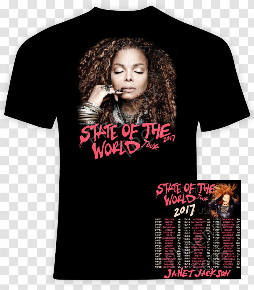 Janet Jackson T-shirt State Of The World Tour Unbreakable - Flower Transparent PNG
