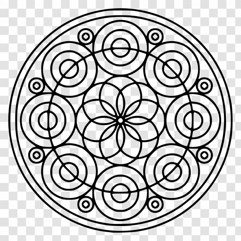 Mandala Coloring Book Circle Mehndi Sacred - Drawing Transparent PNG