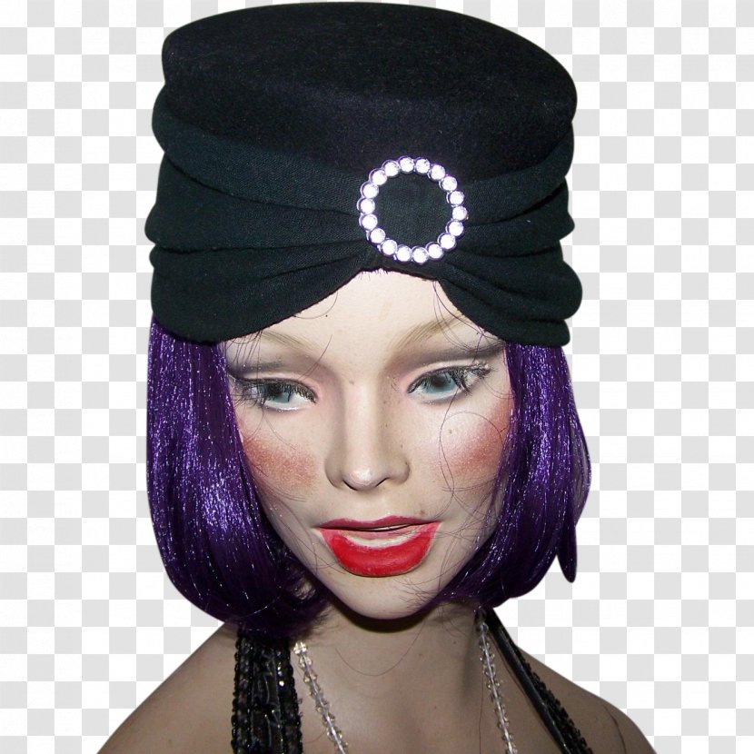 Wig Headpiece Headgear Purple Violet - Turban Transparent PNG
