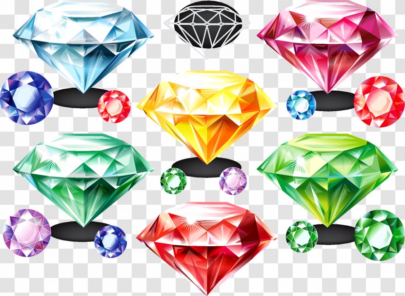 Diamond Gemstone Crystal - Fashion Accessory - Colorful Transparent PNG