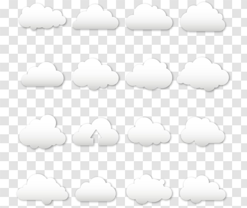 Black And White Clip Art - Monochrome - 16 Of The Clouds Design Vector Material Transparent PNG