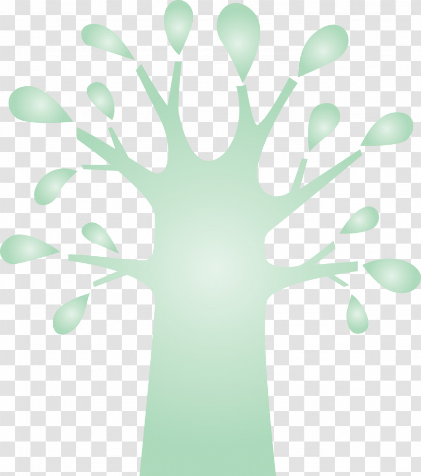 Green Hand Leaf Finger Tree Transparent PNG