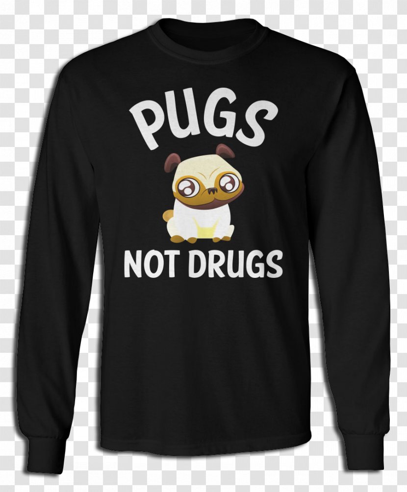 T-shirt Hoodie Sweater Sleeve - Logo - Pugs Not Drugs Transparent PNG