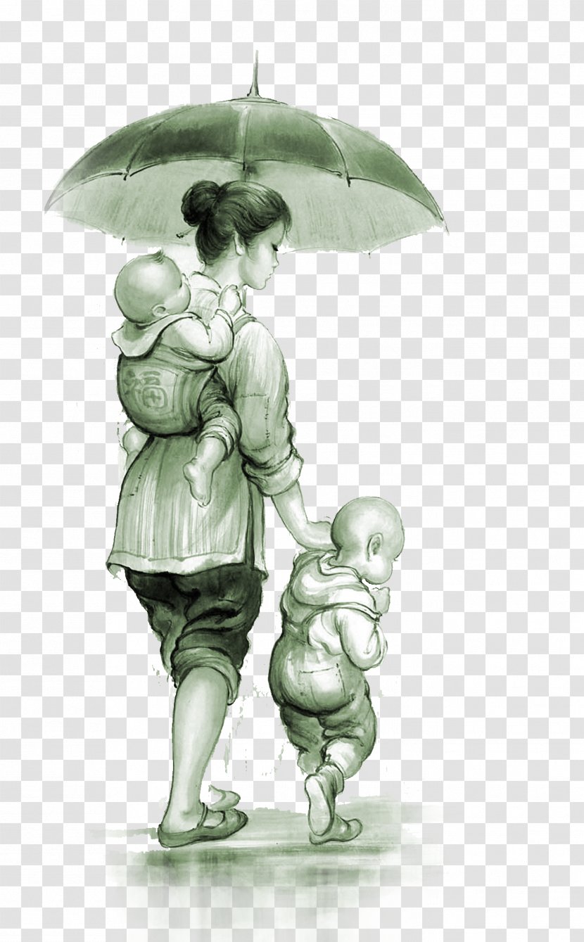 U6bcdu611b Gratitude Parent Mother Child - The Woman In Rain Holding And Transparent PNG