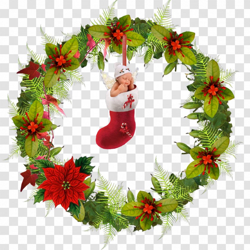 Christmas Ornament Floral Design Wreath - Angel Transparent PNG