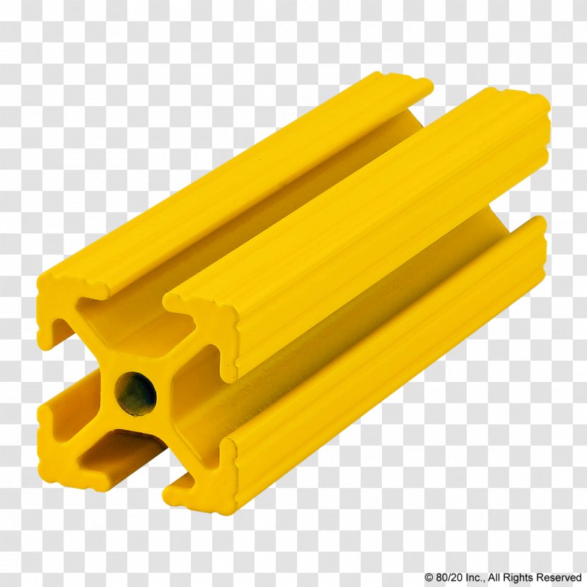 80/20 T-slot Nut Plastics Extrusion - Plastic - Yellow Powder Transparent PNG