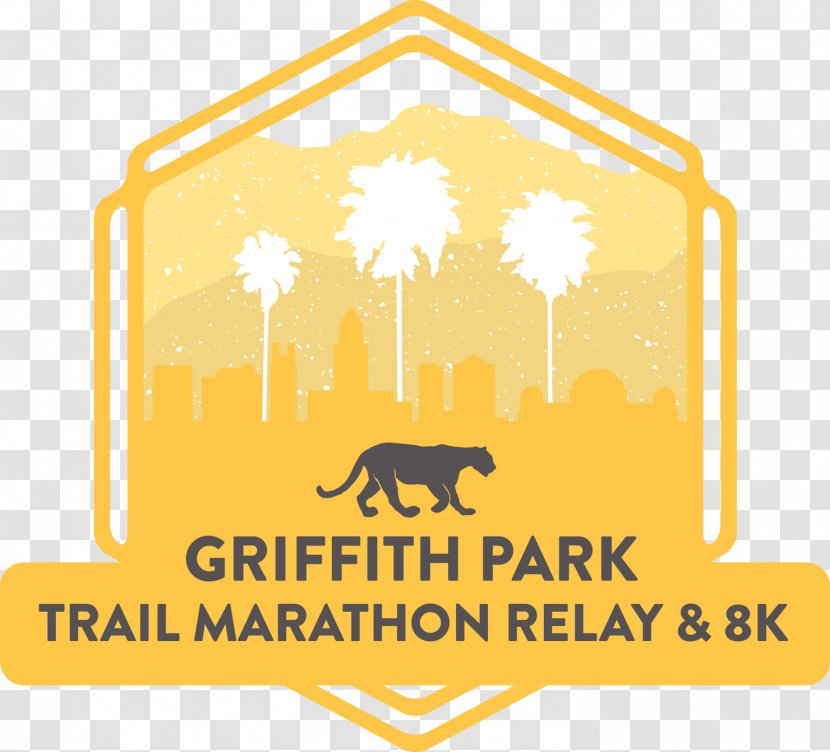 Griffith Park Trails Trail Marathon Relay & 8K Hollywood Sign Logo - Running Transparent PNG