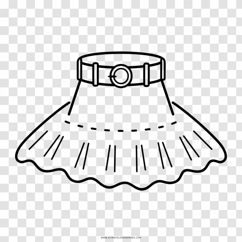 Drawing Black And White Skirt Coloring Book - Decoupage Transparent PNG