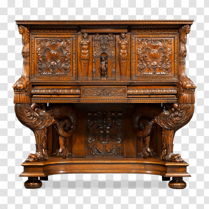 French Renaissance Table Antique Furniture - Walnut Transparent PNG