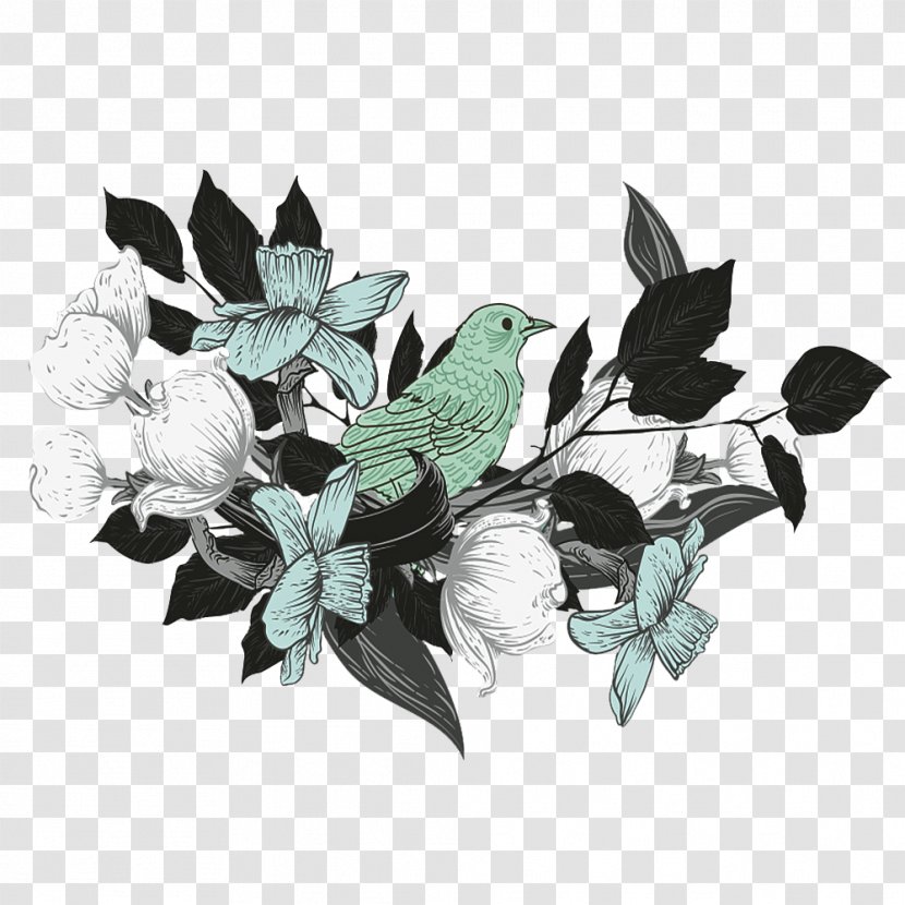 Bird White Illustration - A In Flower Transparent PNG