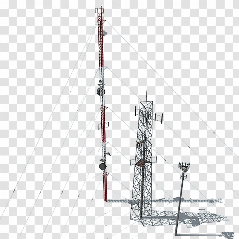 Electricity Antenna Accessory Public Utility Line Angle - Telecommunications Tower Transparent PNG