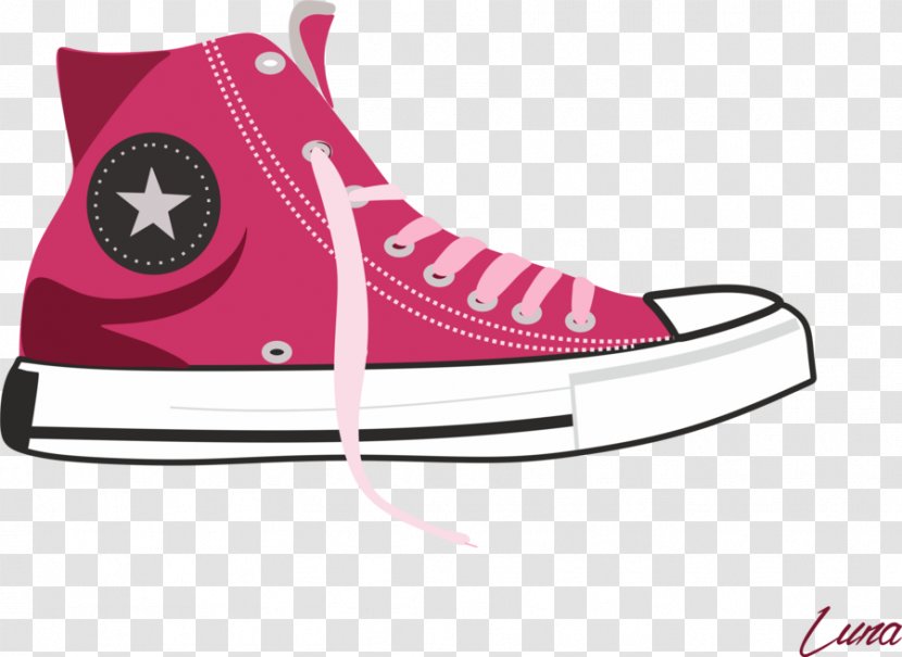 Converse Chuck Taylor All-Stars Sneakers Shoe Drawing - Magenta - Starbucks Vector Transparent PNG