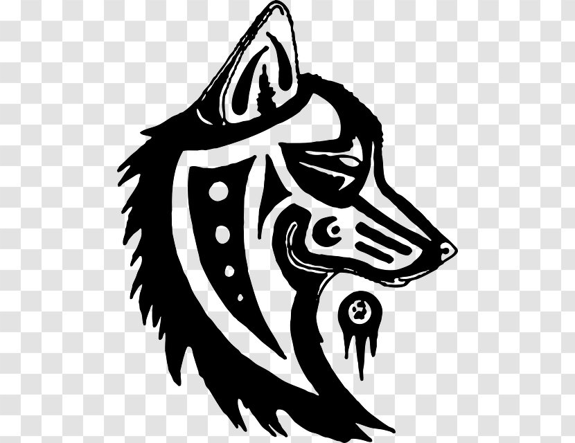 Gray Wolf Totem Pole Symbol Drawing - Indigenous Peoples Of The Americas Transparent PNG
