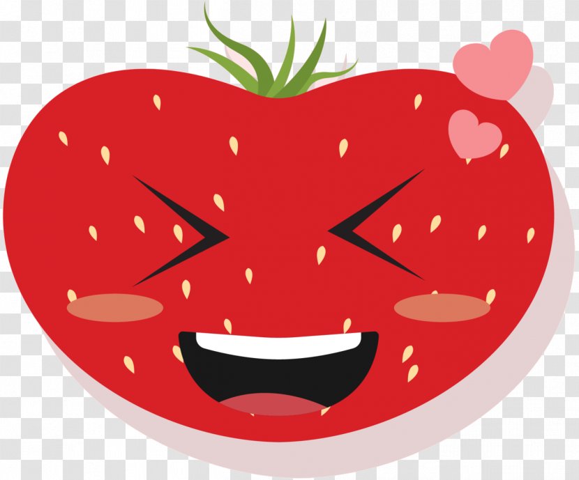 Tomato Strawberry Clip Art Illustration Heart - Cartoon - Nightshade Family Transparent PNG