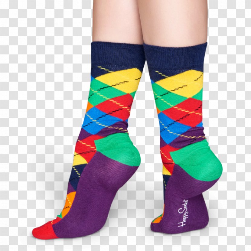 Happy Socks Argyle Crew Sock Clothing - Watercolor - Pattern Transparent PNG