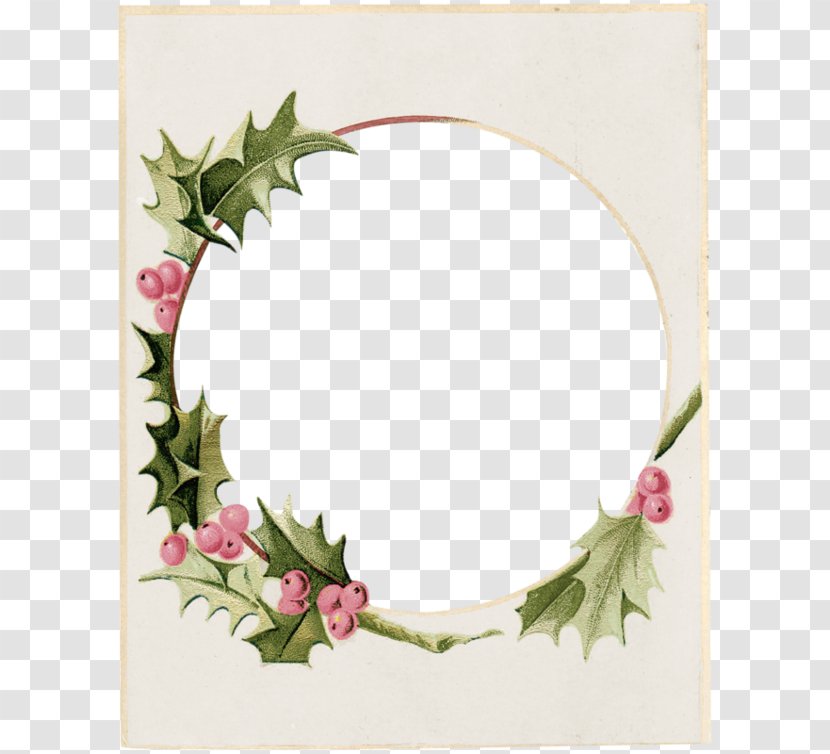 Christmas Picture Frame Wreath Clip Art - Flora - Bramble Leaf Cartoon Pink Fruit Transparent PNG