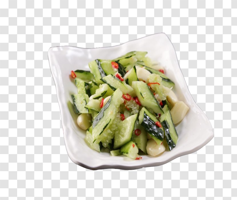 Vegetarian Cuisine Salad Recipe Side Dish Leaf Vegetable - Food - Appetizer Cucumber Transparent PNG