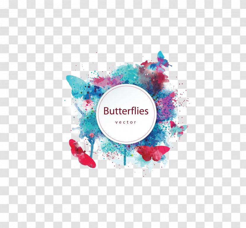 Butterfly Watercolor Painting - Brand - Vector Color Ink Design Pattern Transparent PNG