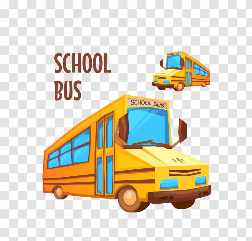 School Bus Cartoon Illustration - School,bus Transparent PNG