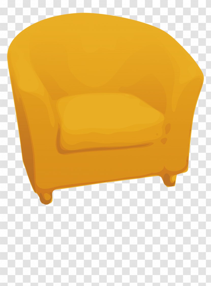 Couch Chair Living Room Clip Art - Orange - Armchair Transparent PNG