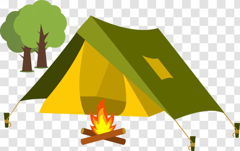 Tent Cartoon Camping Clip Art - Set Up A To Make Fire Transparent PNG