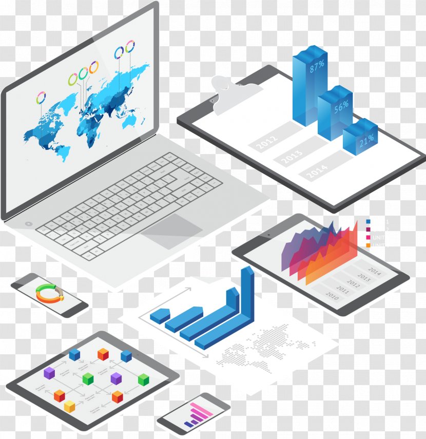 Infographic Isometric Projection Chart - Organization - Vector Tablet Transparent PNG