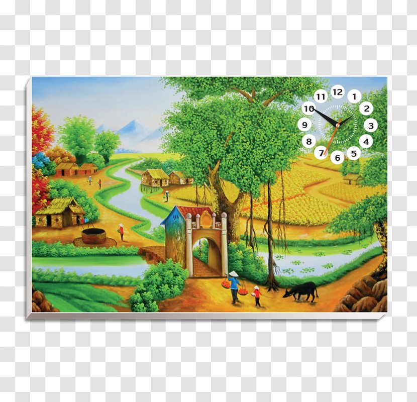 Rural Area Painting Hanoi Field Drawing Room - Grass Transparent PNG
