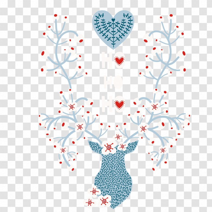 Heart Deer Illustration - Frame - Hand Painted Vector Transparent PNG