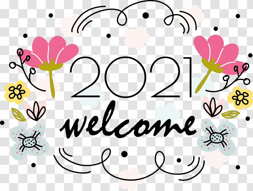Welcome 2021 Happy New Year 2021 Transparent PNG