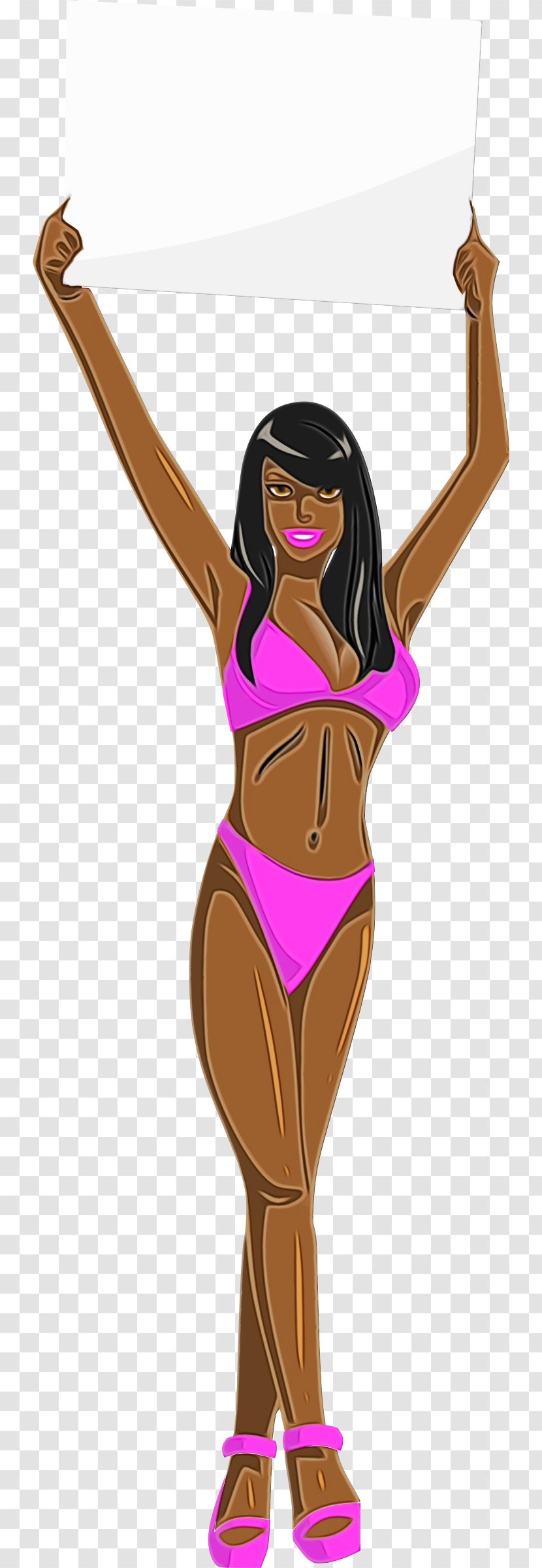 Cartoon Brown Muscle Hair Long - Fictional Character Bikini Transparent PNG