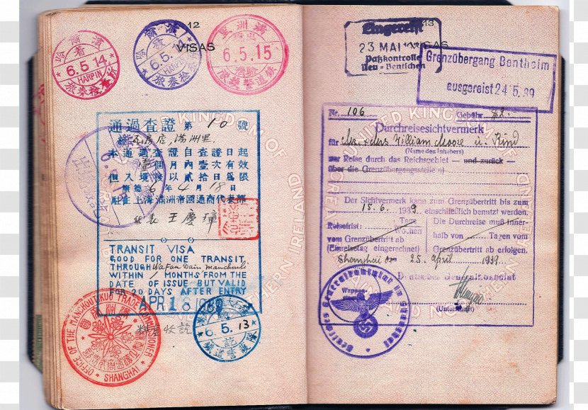 Chinese Passport Manchuria Travel Visa British Transparent PNG