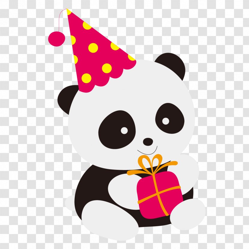 Giant Panda Bear Red Birthday Mug - Carnivoran Transparent PNG