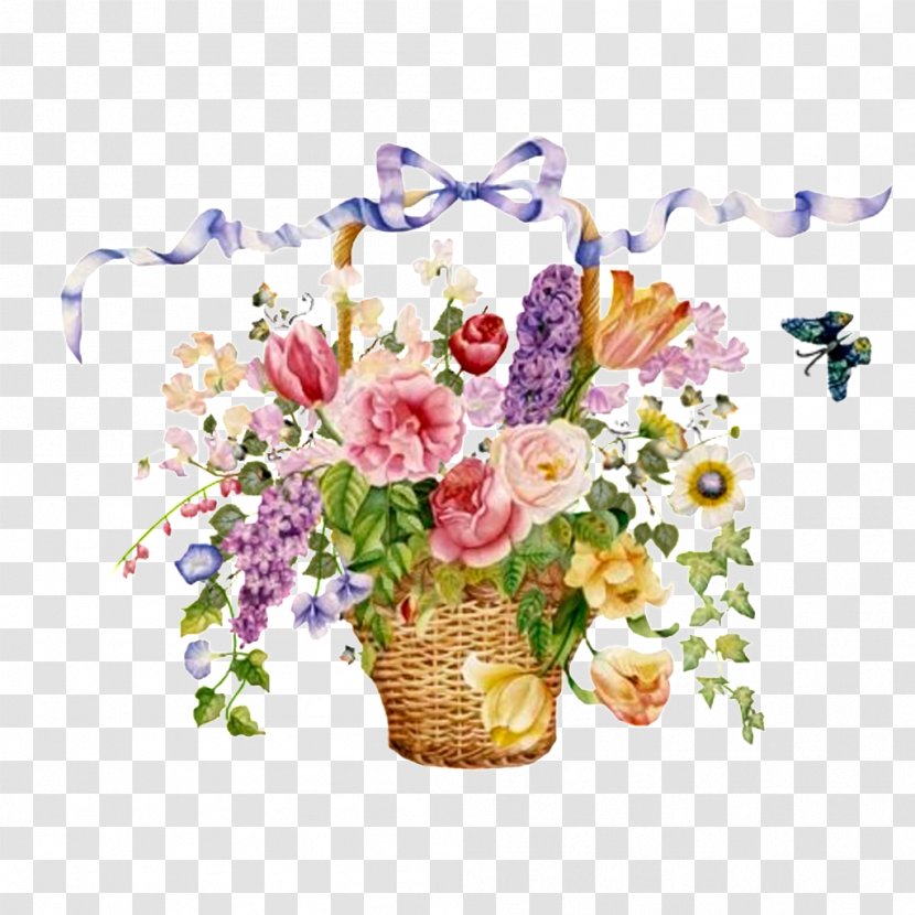 Flower Bouquet Floral Design Birthday Picture Frames - Petal - Basket Transparent PNG