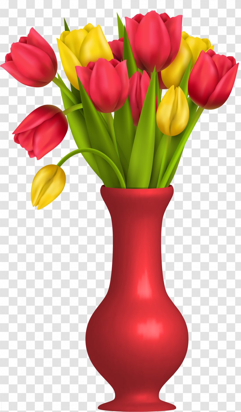Vase Flower Drawing - Floristry - Hand Painted Flowers Transparent PNG