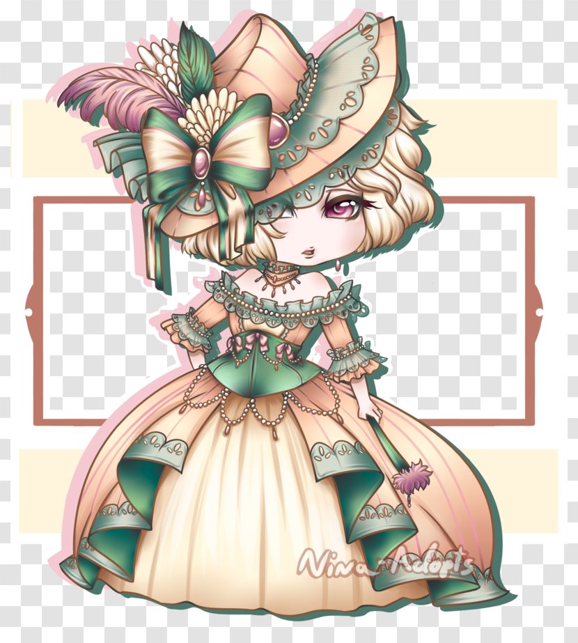 Costume Design Fairy Flower Figurine - Heart - Rococo Painting Transparent PNG