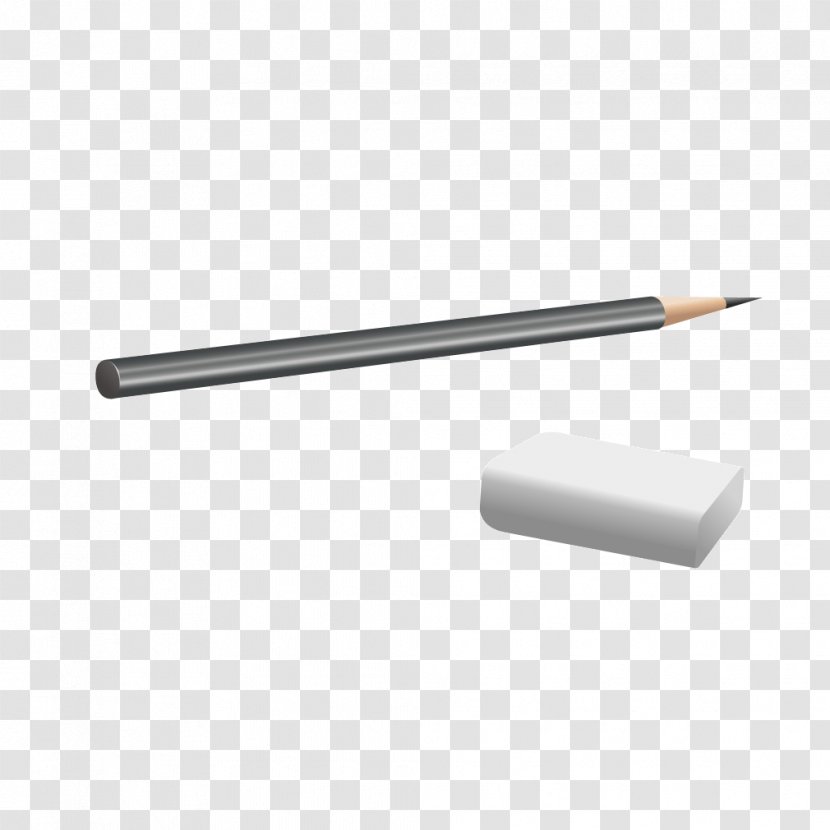 Pencil Stationery Eraser - Black White Transparent PNG