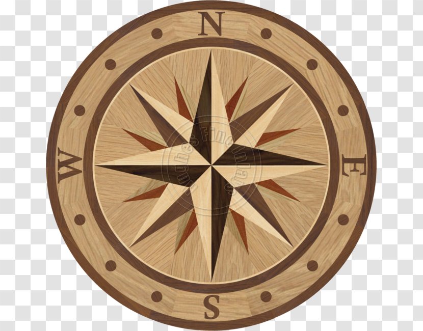 Wood Flooring Floor Medallions Hardwood - Round Compass Transparent PNG