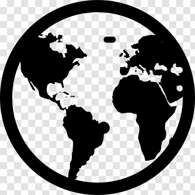 Globe World Earth - Black And White - International Transparent PNG