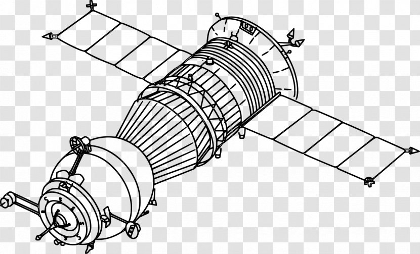 Soviet Space Program International Station Soyuz Spacecraft Drawing - Cargo - Satellite Transparent PNG