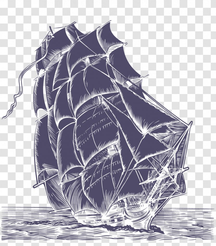 A Pirate Looks At Fifty United States Wedding Invitation Piracy Ship - Tree - Pen Drawing Fine Galleon Transparent PNG
