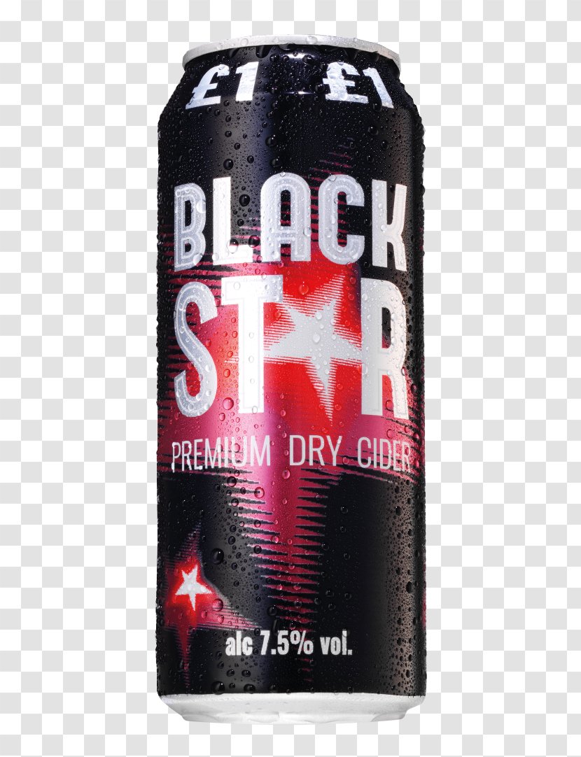 Energy Drink Cider Fizzy Drinks Black Star - Aluminium - Hanging Red Sale Transparent PNG