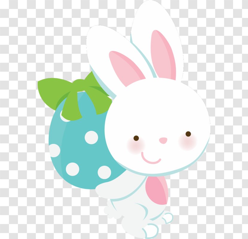 Easter Bunny European Rabbit Clip Art - Vertebrate - Holding Egg Transparent PNG