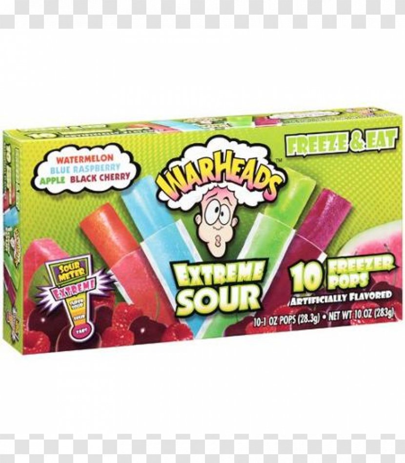 Ice Pop Sour Cream Warheads Fizzy Drinks - Cherry Cube Transparent PNG