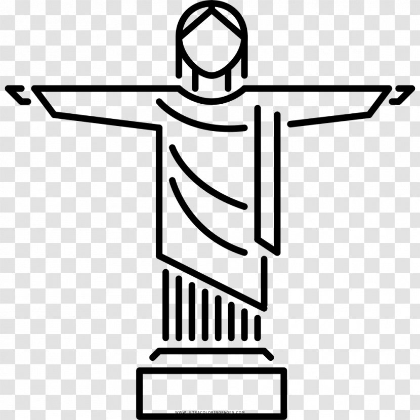 Christ The Redeemer Drawing Cristo Redentore Coloring Book - Clipart Transparent PNG
