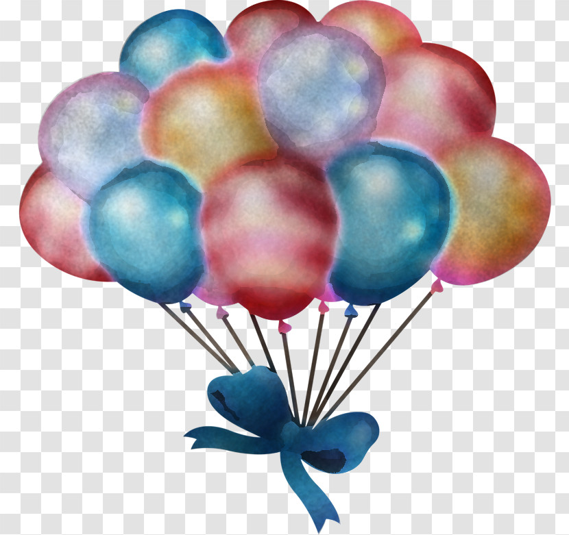 Balloon Party Supply Turquoise Watercolor Paint Toy Transparent PNG