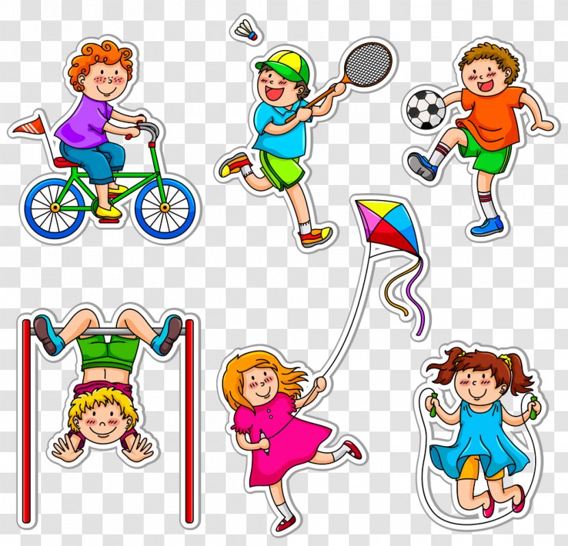 Physical Exercise Child Fitness Stretching Clip Art - Play - Do All Kinds Of Sports Children Transparent PNG