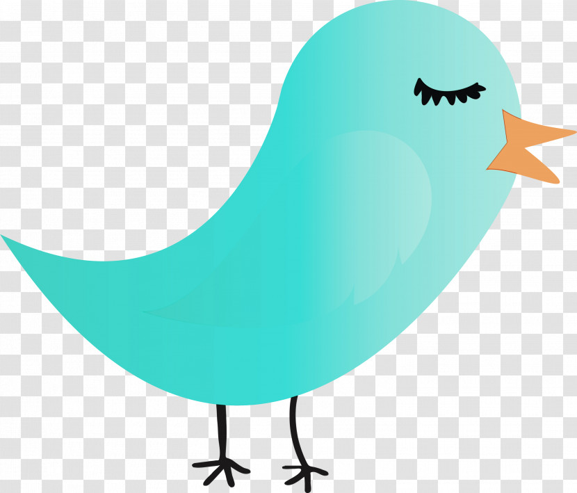 Cartoon Turquoise Bird Beak Turquoise Transparent PNG